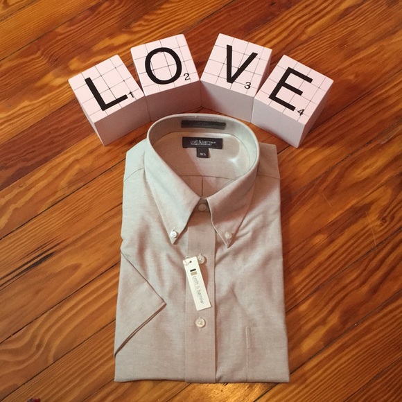 Croft & Barrow Short Sleeve Tan Dress Shirt 16 1/2 - Picture 1 of 8